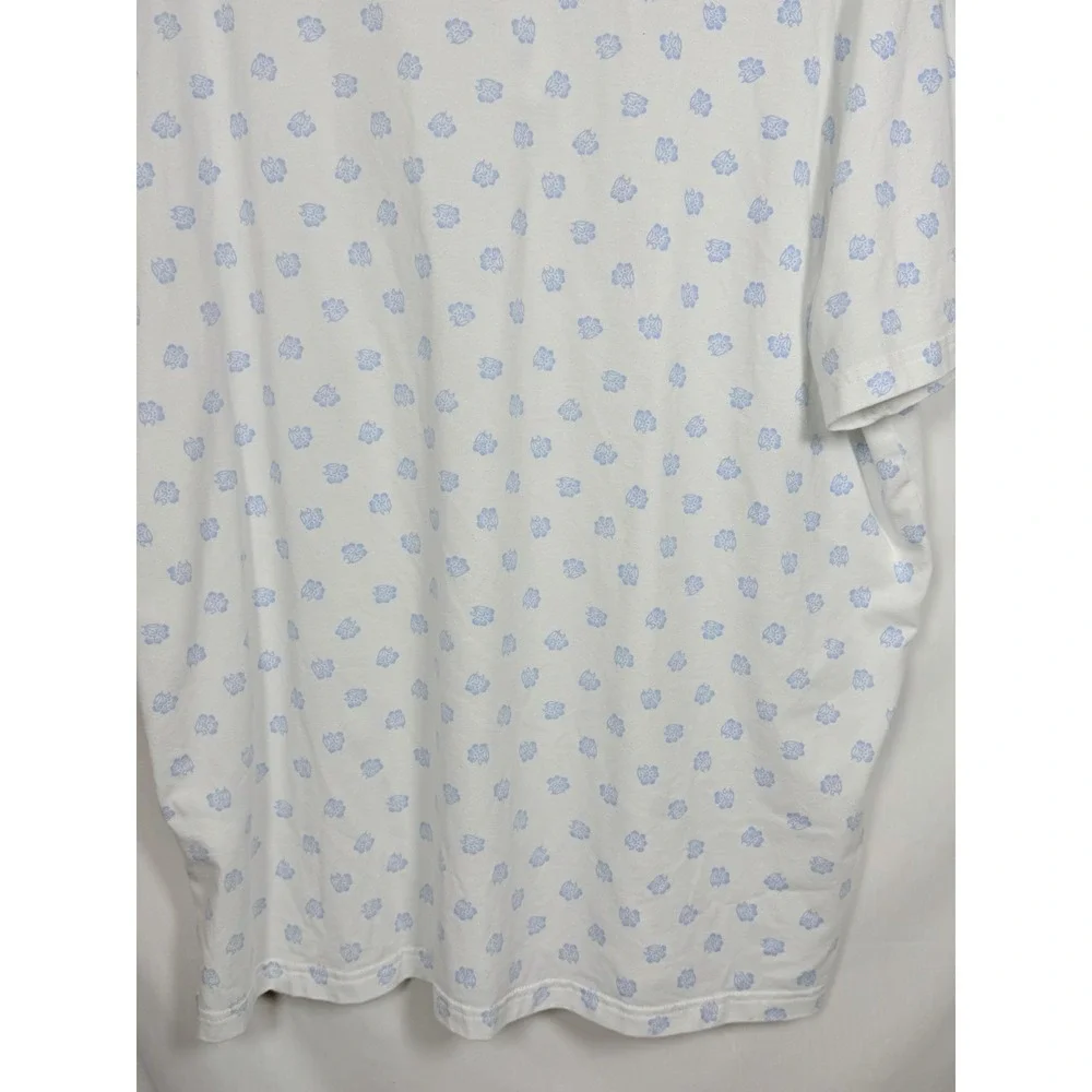 POLO Ralph Lauren Men's Large Performance Pony White Blue Floral Golf Shirt